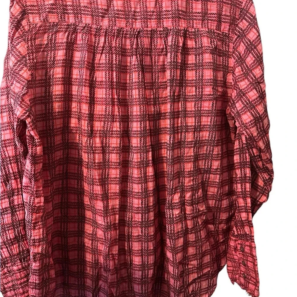 COPY - Free people Miles Tuxedo Pink Plaid Size XS XP This Is Oversized - Picture 2 of 3